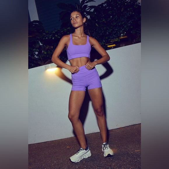 Free People Movement Never Better Square Neck Bra XS NWT Lilac ice - Picture 5 of 12